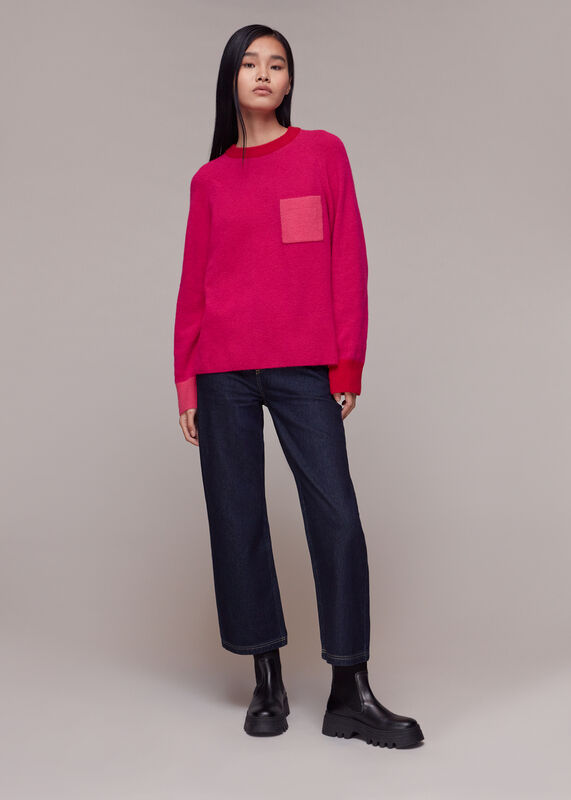 Colour Block Pocket Sweater